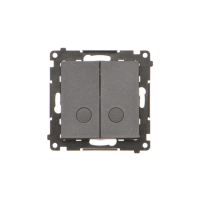 Łącznik krzyżowy podwójny z podświetleniem (moduł) 10 AX, 250 V~, szybkozłącza, Czarny mat Simon 55 | TW7/2L2.01/149 Kontakt Simon