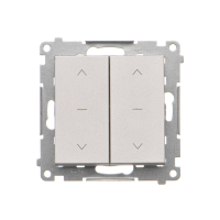 Łącznik roletowy podwójny trójpozycyjny 1-0-2 (moduł) 10A 250V, szybkozłącza, Aluminium mat Simon 55 | TZW2.01/143 Kontakt Simon