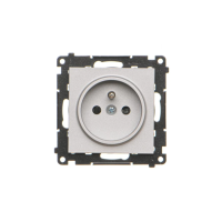 Gniazdo wtyczkowe pojedyncze z/u i przesł (moduł) 16A 250V, szybkozłącza, Aluminium mat Simon 55 | TGZ1CZ.01/143 Kontakt Simon