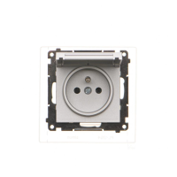 Gniazdo wtyczkowe IP44 z uszczelką (moduł) 16A 250V, szybkozłącza. Aluminium mat Simon 55 | TGZ1BCZ.01/143 Kontakt Simon