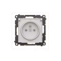 Gniazdo wtyczkowe IP44 z uszczelką (moduł) 16A 250V szybkozł. Klapka transp Aluminium mat Simon 55 | TGZ1BCZ.01/143A Kontakt Simon