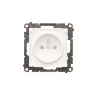 Gniazdo wtyczkowe IP44 bez uszczelki (moduł) 16A 250V, szybkozł. Klapka transp, Biały mat Simon 55 | TGZ1BCUZ.01/111A Kontakt Simon