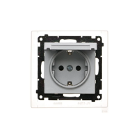 Gniazdo Schuko IP44 z przesłon z uszczelką ramki (moduł) 16A 250V, szybkozł. Aluminium mat Simon 55 | TGSZ1BCZ.01/143 Kontakt Simon