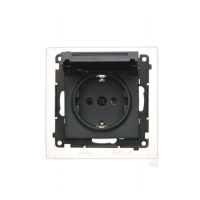 Gniazdo Schuko IP44 z przesł z uszczelką ramki (moduł) 16A 250V, szybkozłącza. Czarny mat Simon 55 | TGSZ1BCZ.01/149 Kontakt Simon