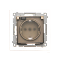 Gniazdo Schuko IP44 z przesł z uszcz ramki moduł 16A 250V szybkozł Kl transp Szampański mat Simon 55 | TGSZ1BCZ.01/144A Kontakt Simon