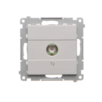 Gniazdo antenowe TV pojedyncze (moduł). Do instalacji indywidualnych, Aluminium mat Simon 55 | TAK1.01/143 Kontakt Simon