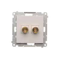 Gniazdo głośnikowe pojedyncze (moduł). Przekrój przewod dla wyjścia do 6 mm2, Aluminium mat Simon 55 | TGL.01/143 Kontakt Simon