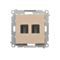 Gniazdo HDMI podwójne (moduł), Szampański mat Simon 55 | TGHDMI2.01/144 Kontakt Simon
