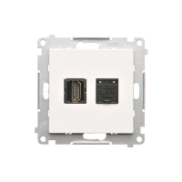 Gniazdo HDMI + RJ45 kat.6. (moduł), Biały mat Simon 55 | TGHRJ45.01/111 Kontakt Simon