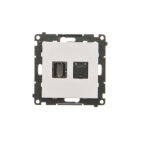 Gniazdo HDMI + RJ45 kat.6. (moduł), Jasnoszary mat Simon 55 | TGHRJ45.01/114 Kontakt Simon