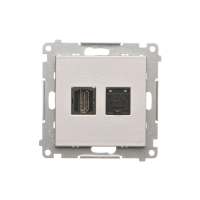 Gniazdo HDMI + RJ45 kat.6. (moduł), Aluminium mat Simon 55 | TGHRJ45.01/143 Kontakt Simon