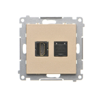 Gniazdo HDMI + RJ45 kat.6. (moduł), Szampański mat Simon 55 | TGHRJ45.01/144 Kontakt Simon