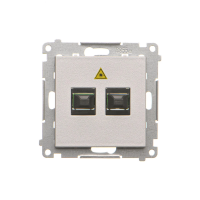 Gniazdo światłowodowe / optyczne podwójne SC/APC (moduł), Aluminium mat Simon 55 | TGS2.01/143 Kontakt Simon