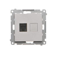 Gniazdo telefoniczne pojedyncze RJ12 (moduł), Aluminium mat Simon 55 | TF1.01/143 Kontakt Simon
