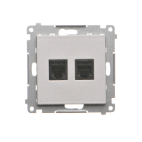 Gniazdo telefoniczne podwójne RJ12 (moduł), Aluminium mat Simon 55 | TF2.01/143 Kontakt Simon
