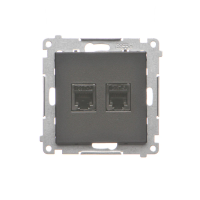 Gniazdo telefoniczne podwójne RJ12 (moduł), Czarny mat Simon 55 | TF2.01/149 Kontakt Simon