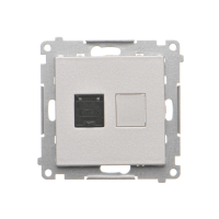 Gniazdo komputer pojedyncze RJ45 kat. 6, z przesł przeciwkurzową (moduł), Aluminium mat Simon 55 | T61.01/143 Kontakt Simon