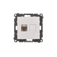 Gniazdo komp pojedyncze RJ45 kat. 6, ekranowane z przesł przeciwkurz (moduł), Aluminium mat Simon 55 | T61E.01/143 Kontakt Simon