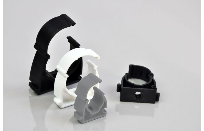 Uchwyt zamykany bezhalogenowy UZHF 22 (PP) biały (50szt) | 03.204 Elektroplast Stróża