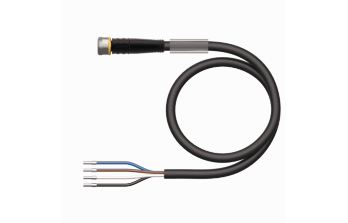 Przewód czujnika, złącze żeńskie M8 proste 4 pin, powłoka PUR, długość przewodu 10m, PKG4M-10/TXL | 6625555 Turck
