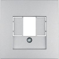 Płytka czołowa do gniazda głośnikowego i gniazda ładowania USB, alu mat, lakierowany, B.Kwadrat/B.7 | 10331404 Hager