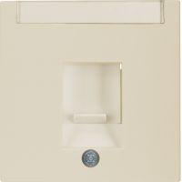 Płytka czołowa pojedyncza z zasuwami chroniącymi przed kurzem z polem opisowym, kremowy, połysk | 11708982 Hager