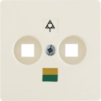 Płytka czołowa do gniazda wyrównania potencjału 2-kr, kremowy, połysk, B.Kwadrat | 140302 Hager