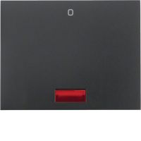 Klawisz z czerwoną soczewką z nadrukiem "0" do łącznika 1-klawiszowego, antracyt mat, lakierowany | 14177106 Hager