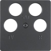 Płytka czołowa do gniazda antenowego 4-wyjściowego, antracyt, B.x/K.1/Q.x | 14841606 Hager