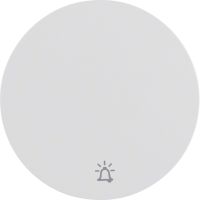 Klawisz z nadrukiem symbolu "dzwonek" do łącznika klawiszowego pojedynczego, biały, połysk, R.1/R.3 | 16202069 Hager