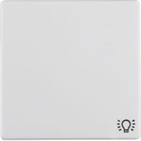 Klawisz z nadrukiem symbolu "światło" do łącznika 1-klawiszowego, biały, aksamit, Q.x | 16206049 Hager