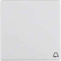 Klawisz z nadrukiem symbolu "dzwonek" do łącznika 1-klawiszowego, biały, aksamit, Q.x | 16206059 Hager