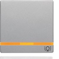 Klawisz z 2 dołączonymi soczewkami i symbolem "światło" do łącznika 1-klawiszowego, alu, lakier, Q.x | 16216074 Hager