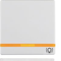 Klawisz z 2 dołączonymi soczewkami i symbolem "światło" do łącznika 1-klawiszowego, biały, Q.x | 16216079 Hager