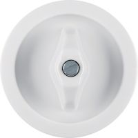 Płytka czołowa z pokrętłem do łącznika obrotowego, biały, połysk, Serie 1930/Glas | 1647 Hager