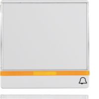 Klawisz z 2 dołączonymi soczewkami, dużym polem opisowym i symbolem "dzwonek", biały, aksamit, Q.x | 16966079 Hager