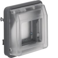 Adapter z przezroczystą pokrywą do modułów systo, IP55, szary, W.1 | 18213500 Hager