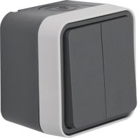 Łącznik świecznikowy wspólne zaciski wejściowe, kompletny, IP55, szary W.1 | 30753505 Hager