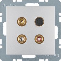 Gniazdo 3xCinch/S-Video, alu, mat, B.Kwadrat/B.7 | 3315321404 Hager