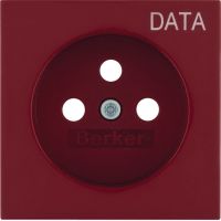 Płytka czołowa do gniazda z/u z nadrukiem "DATA", czerwony, połysk, B.Kwadrat | 3963808995 Hager