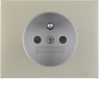 Płytka czołowa z przysłonami styków do gniazda z/u, stal szlachetna nierdzewna, K.5 | 3965757004 Hager