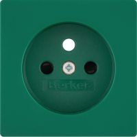 Płytka czołowa z przysłonami styków do gniazda z/u, do obwodów specjalnych, zielony, aksamit, Q.x | 3965766013 Hager