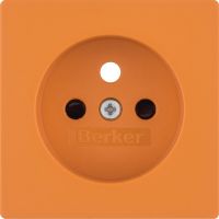 Płytka czołowa z przysłonami styków do gniazda z/u, do obwodów specjalnych, pomarańczowy, aksamit | 3965766014 Hager