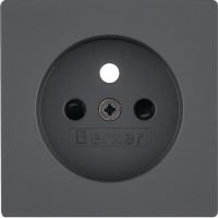 Płytka czołowa z przysłonami styków do gniazda z/u, antracyt aksamit, lakierowany, Q.x | 3965766086 Hager