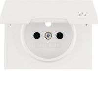 Płytka czołowa do gniazda z/u i pokrywą, biały, K.1 | 3965777109 Hager