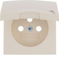 Płytka czołowa do gniazda z/u z pokrywą, kremowy, połysk, B.Kwadrat | 3965898992 Hager
