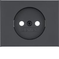 Płytka czołowa do gniazda bez uziemienia, antracyt mat, lakierowany, K.1 | 3967157006 Hager
