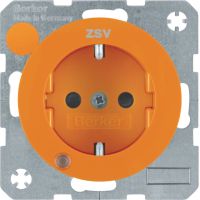 Gniazdo Schuko z diodą kontrolną LED pomarańczowy, połysk, R.1/R.3 | 41102007 Hager