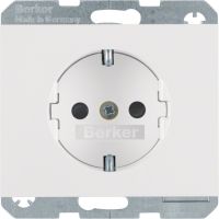 Gniazdo Schuko z przesłonami styków, samozaciski, biały, K.1 | 47357009 Hager