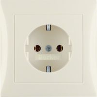 Gniazdo Schuko komplet, kremowy, połysk, S.1 | 47428982 Hager